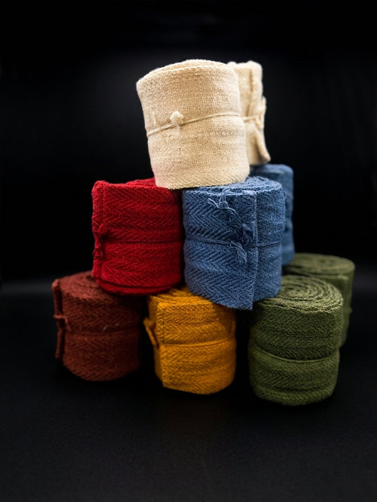 Hand-Woven, plant dyed Leg Wrappings – Authentic Early Medieval Winigas