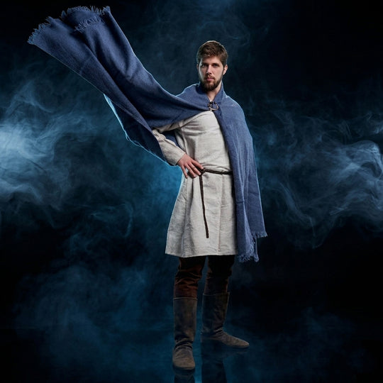 Handwoven, plant dyed, wool blanket, mantle (Whole Europe, VIII-XIII c.)