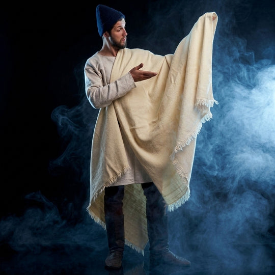 Handwoven, plant dyed, wool blanket, mantle (Whole Europe, VIII-XIII c.)