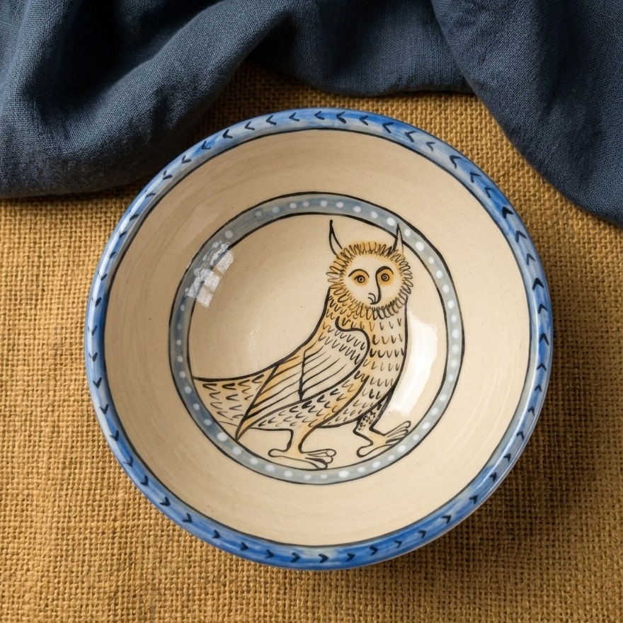 Medieval Owl Ceramic Bowl