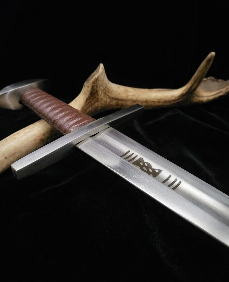 Sword with a scabbard type X, Lake Lednica with engraving (Poland, Europe XI-XIII c.)