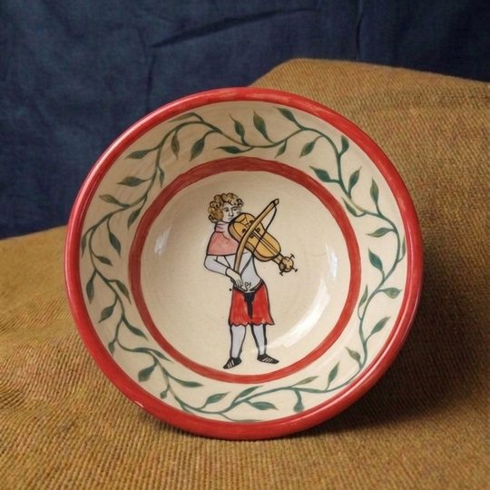 Medieval Musician Ceramic Bowl