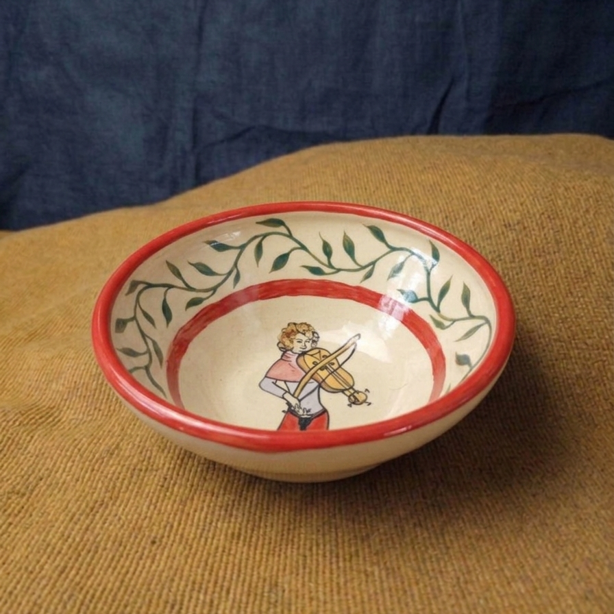 Medieval Musician Ceramic Bowl