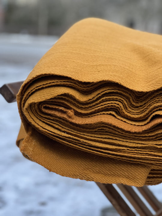 Dyer’s Broom-Dyed Yellow/Mustard Wool, 2/2 Twill, Hand-Woven - RT06