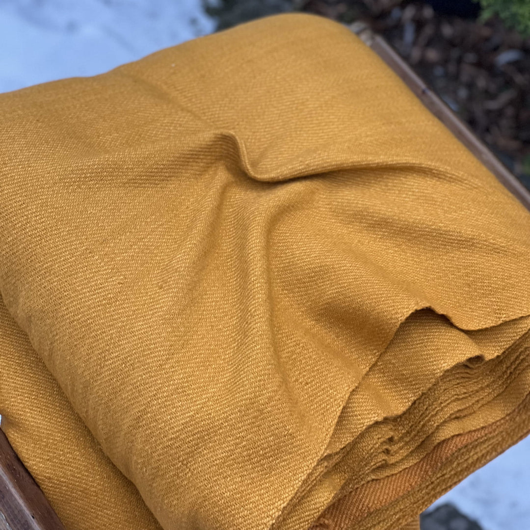Dyer’s Broom-Dyed Yellow/Mustard Wool, 2/2 Twill, Hand-Woven - RT06