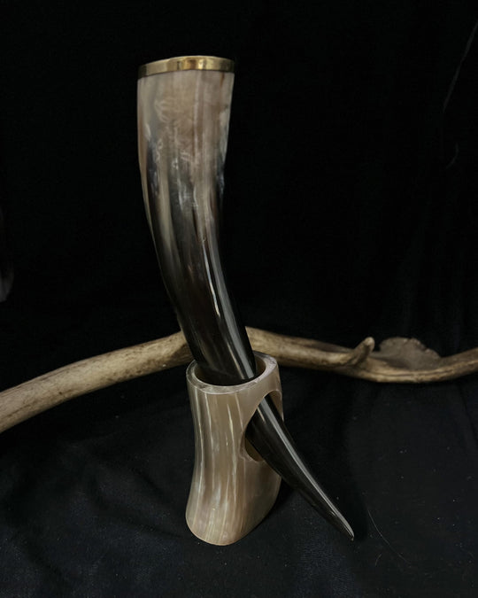 Buffalo Drinking Horn with Brass Rim (Collectible Item) - 0.4 L