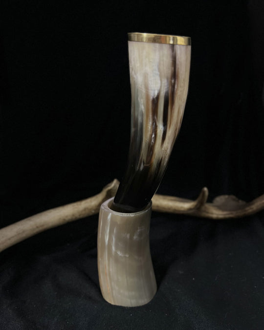 Buffalo Drinking Horn with Brass Rim (Collectible Item) - 0.4 L