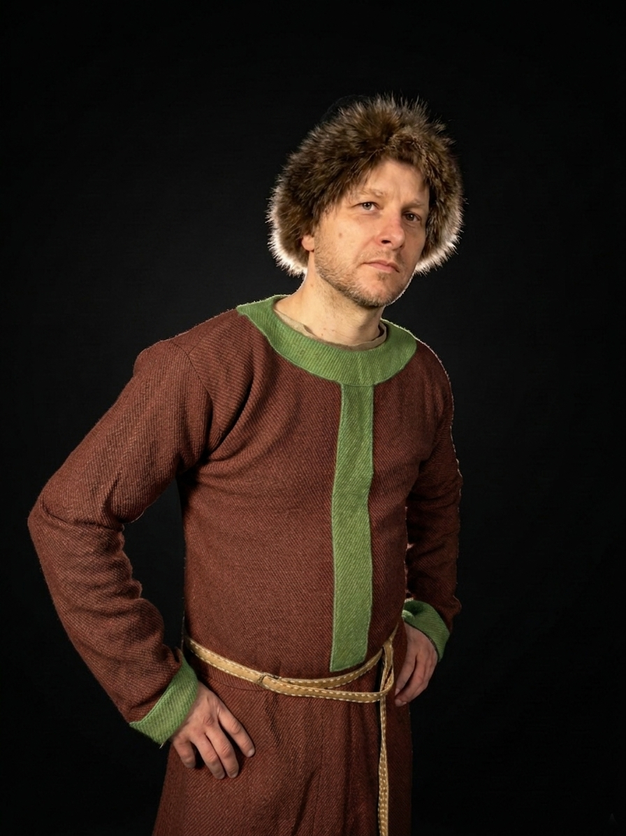 Early Medieval Tunic with stripes, Western Europe, 9-11th century (Poland, Holy Roman Empire, Frankish Empire)