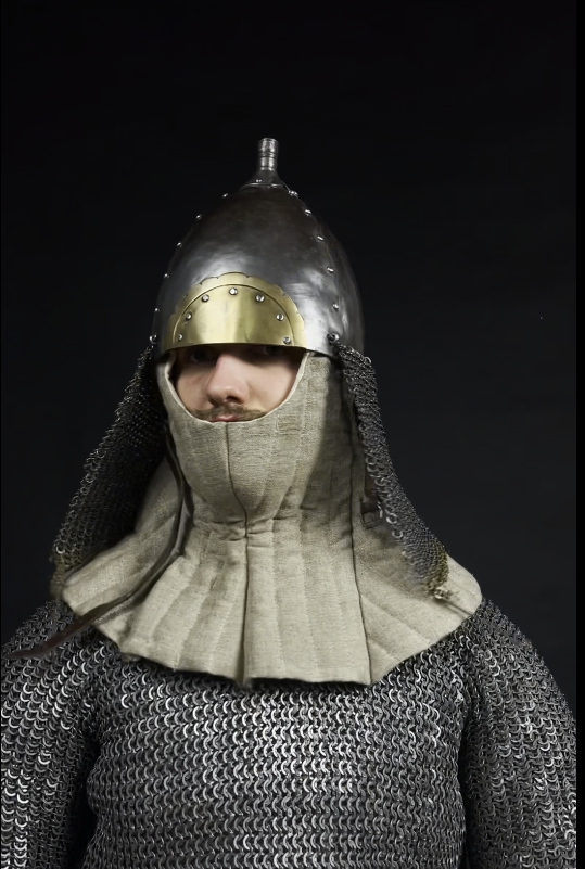 Linen quilted hood, coif, under the helmet, XI-XV c.