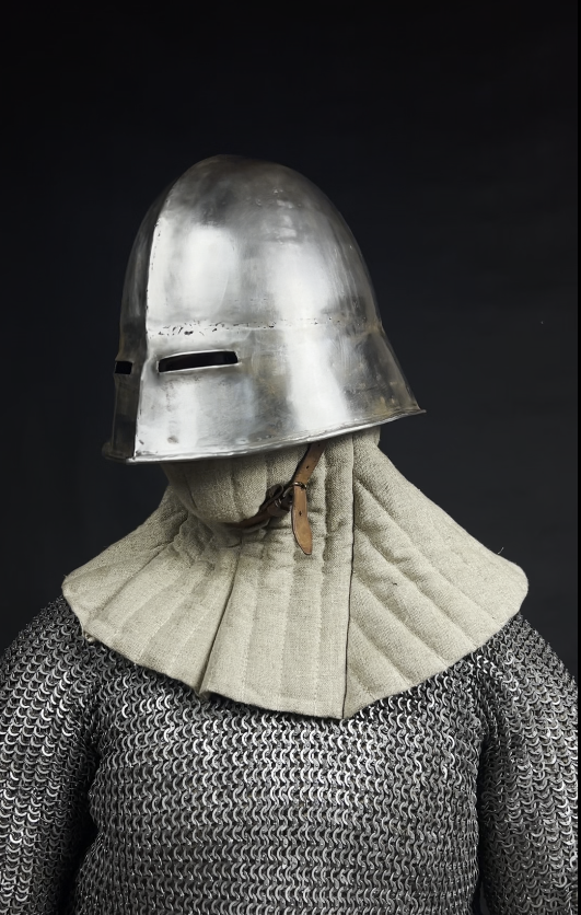 Linen quilted hood, coif, under the helmet, XI-XV c.