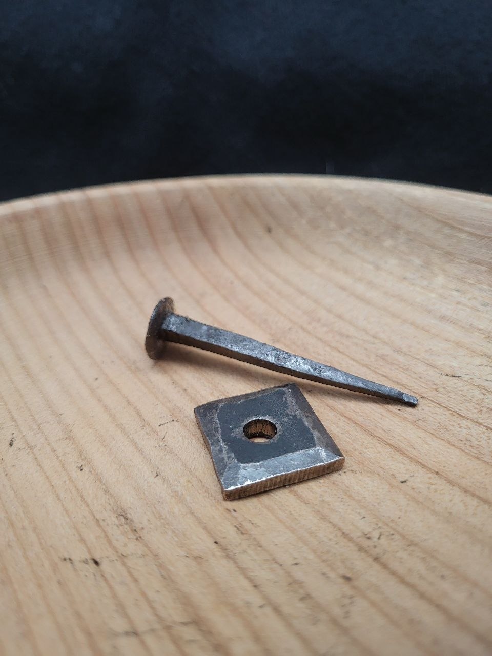 Hand-Forged Blackened Iron Nails