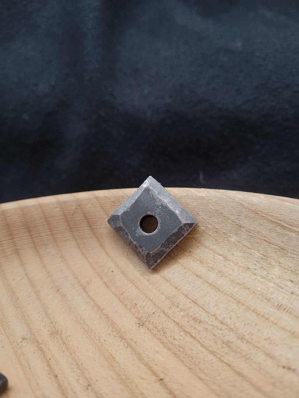 Hand-Forged Blackened Square Iron Washer (Rove)