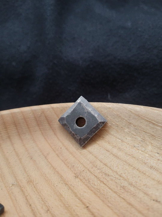 Hand-Forged Blackened Square Iron Washer (Rove)