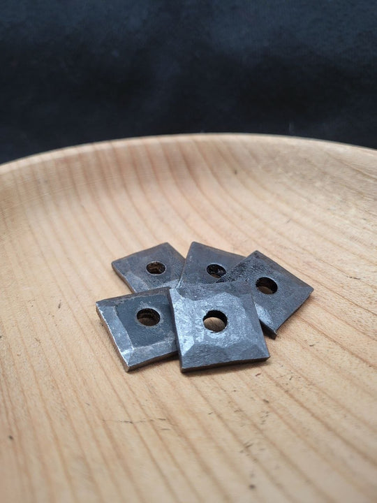 Hand-Forged Blackened Square Iron Washer (Rove)