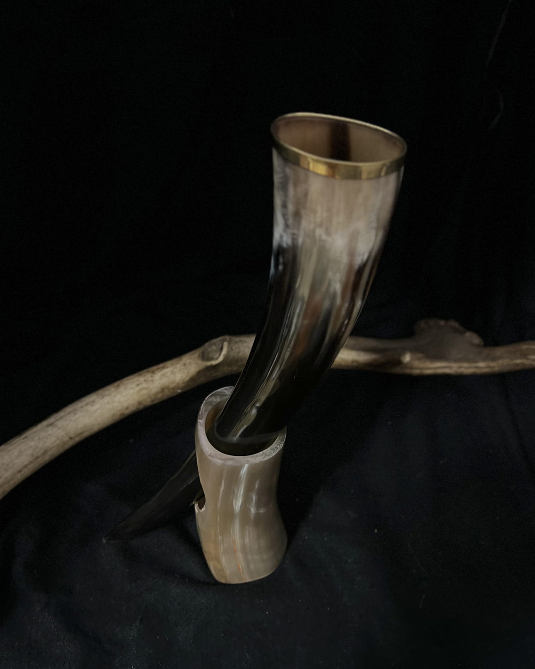 Buffalo Drinking Horn with Brass Rim (Collectible Item) - 0.4 L
